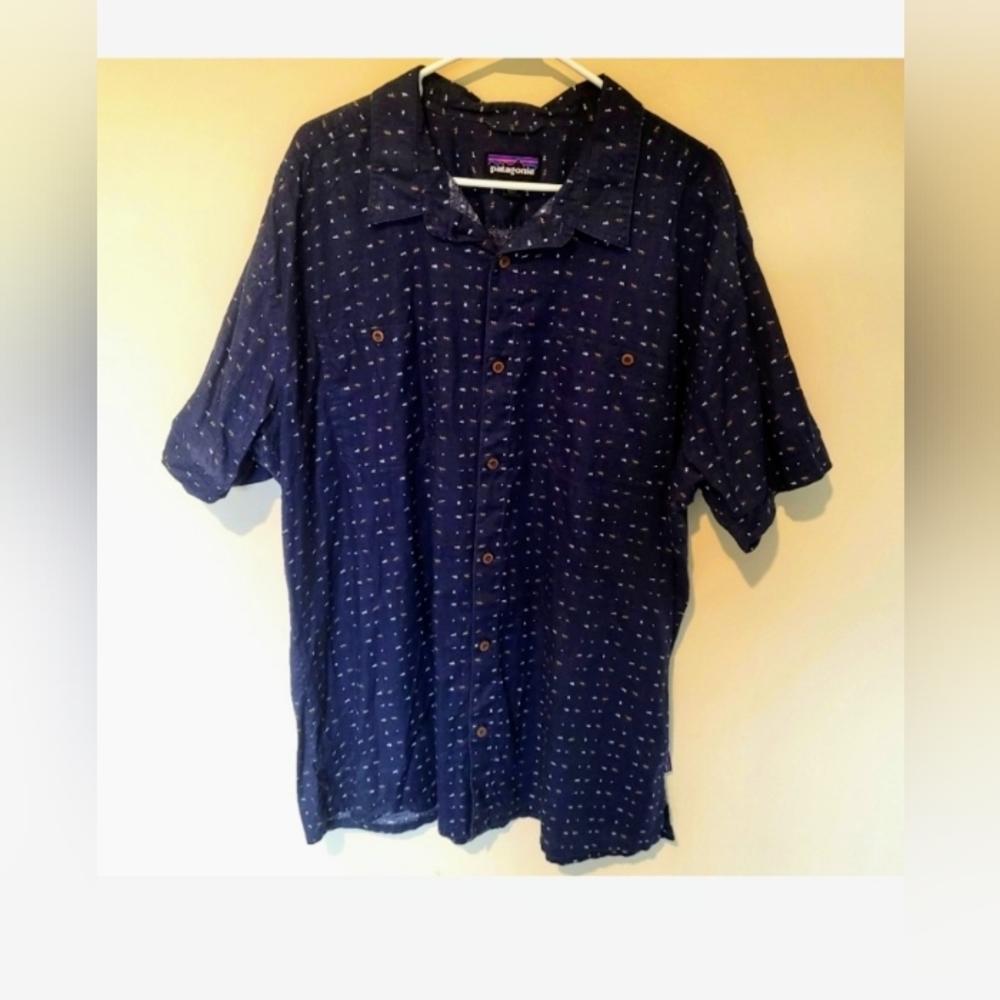 Patagonia Button Down Shirt XXL  blue Patagonia